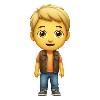 Niño saludando sticker