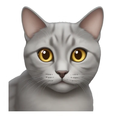 British light grey cat wish hazel eyes and lop-eared sticker