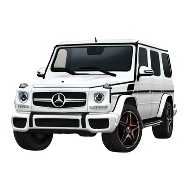 White Mercedes gwagon sticker