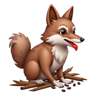 the coyote heat the sparrow in poop sticker