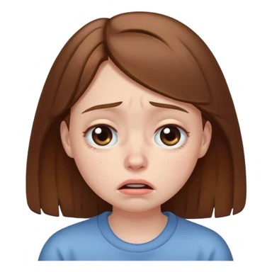brown haired girl puffy swollen sad eyes sticker