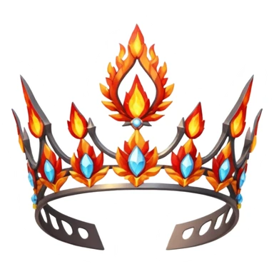 fantasy magic tiara of fire and ash low poly sticker