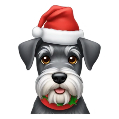 Schnauzer dog with christmas hat sticker