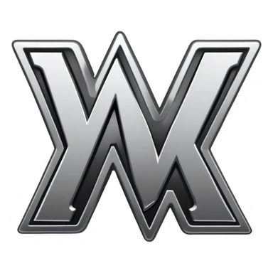 western style graffiti connected BLK letters with metallic silver outline, transparent background, only the letters visible, simple design for Discord sticker