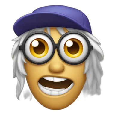 Emoji de cara hilando el ojo con gorra sticker