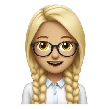 blonde girl with braces and glasses sticker