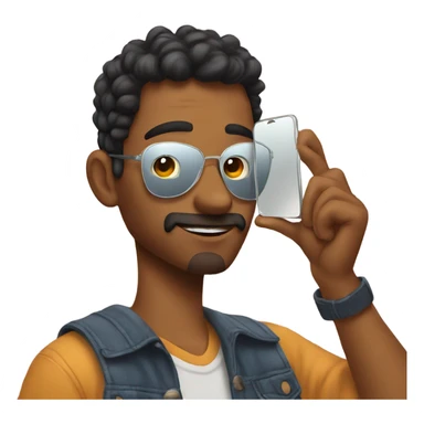 cool guy taking mirror selfie sticker