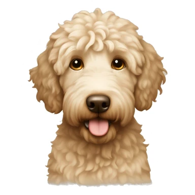 Cream color with brown Goldendoodle  sticker