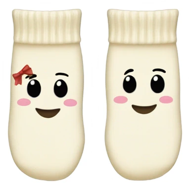 two cream socks with bows  sticker
