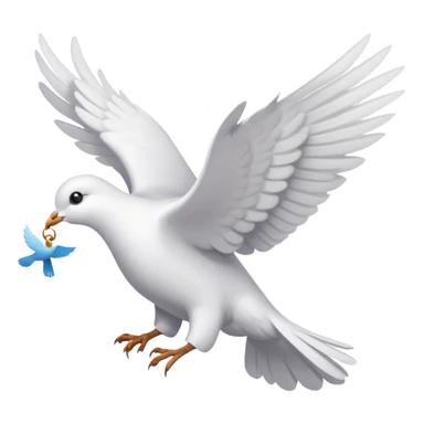 a dove flies with a letter in its paws sticker