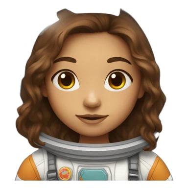 girl in spacesuit with long brown hair sticker