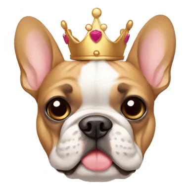 frenchie with a crown sticker