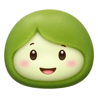matcha flavored mochi cute face sticker