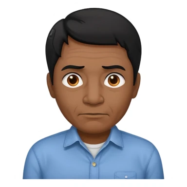 great job, now i would like a middle aged dark brown person with black hair on head in casual shirt ( make him darker in complexion and add some age sticker