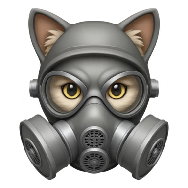 cat with gas masks sticker