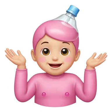 Smiling baby oil pink with silly face sticker