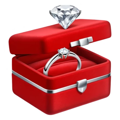 diamond ring in a red box sticker