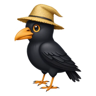 straw crow sticker