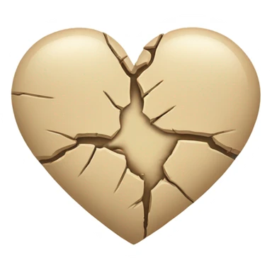 Broken beige heart sticker