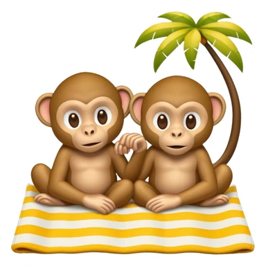 two monkeys tanning sticker