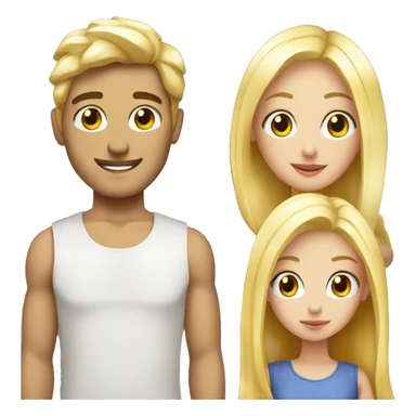 Blonde guy and pretty girl bestie  sticker