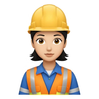 Electricity power employee at work with black hair sticker