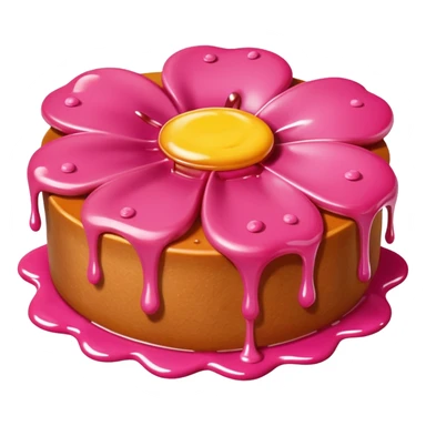 melted pink dripping sauce SPAM MEAT flowers sticker