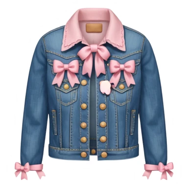 Cowgirl Jean jacket with soft pink bows, just the jacket sticker