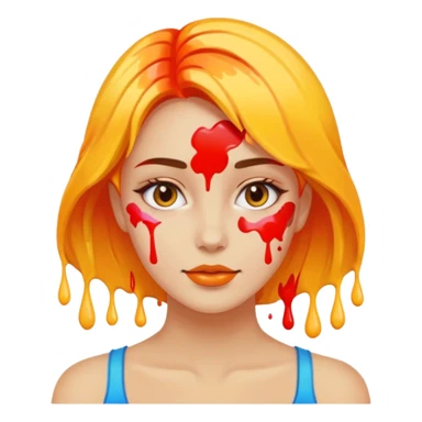 Woman splashed sticker