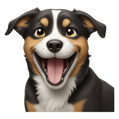 Dog pointing laughing sticker