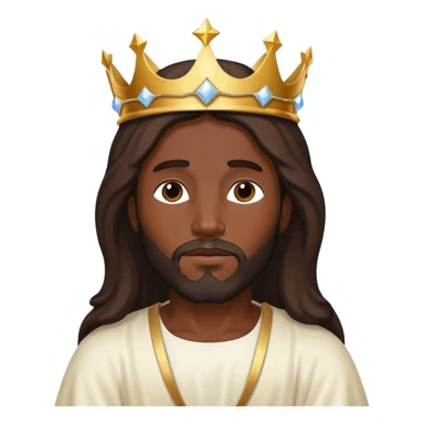 Dark skin christ Jesus with heavenly crown sticker