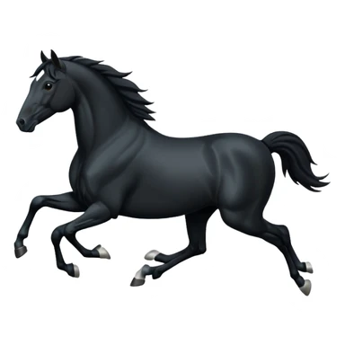 Black running horse sticker