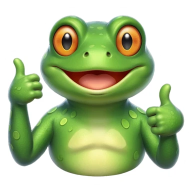 Frog winking with thumbs up sticker