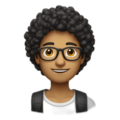 chico con lentes y pelo negro peinado para el costado izquierdo blanco y joven  sticker