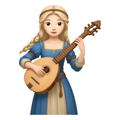 medieval bard woman sticker