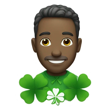 white man with four leaf clover sticker