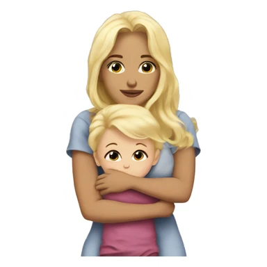 baby hug mommy blonde sticker