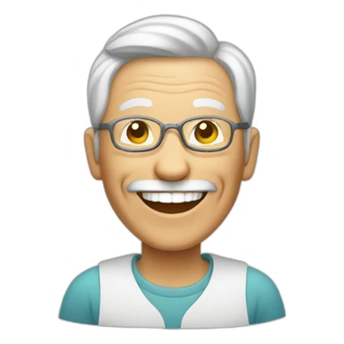 elderly with healthy smile sticker