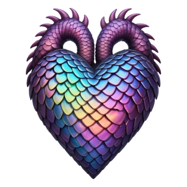 dark warm iridescent scaly heart symbol  sticker