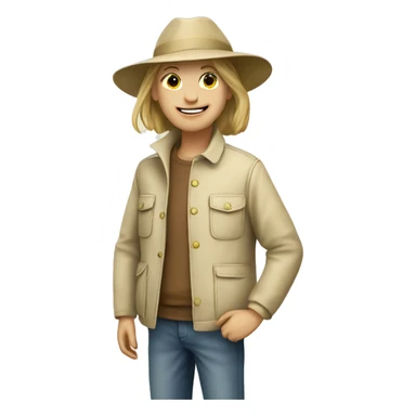gardener beige jacket trees germany sticker