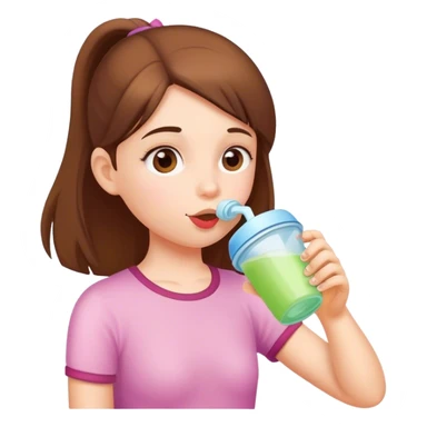 Girl drinking from sippycup sticker