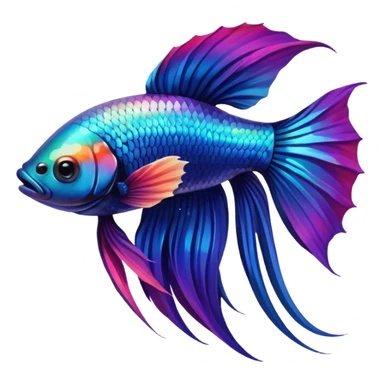 Betta fish, half moon sticker