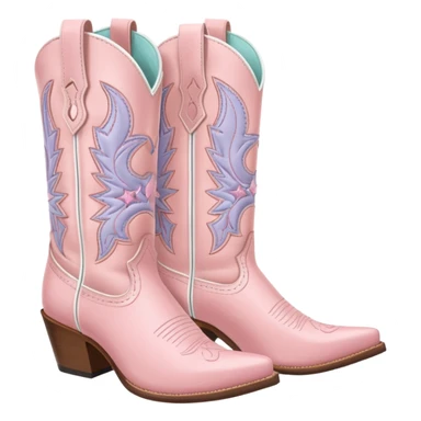 pastel pink cowboy boots with white accents  sticker