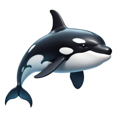 Cinematic Noble orca Portrait Emoji, Poised and majestic, with a sleek, streamlined black-and-white body, piercing intelligent eyes, and a powerful, commanding presence, Simplified yet sharp and sophisticated features, highly detailed, glowing with a soft oceanic radiance, high shine, intelligent and formidable, stylized with an air of deep-sea dominance, focused and alert, soft glowing outline, capturing the essence of an apex predator that appears ready to surge out of the waves with effortless authority! sticker