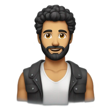 homme dodu cheveux noirs courts barbe de 3 jours tenue de pâtissier  sticker