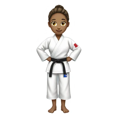 judoka girl with white judogi sticker