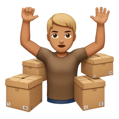 person throwing boxes aggressively sticker