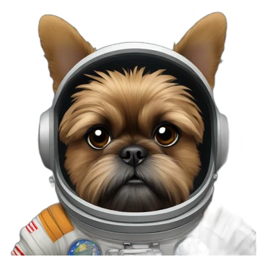 brussels griffon astronaut sticker