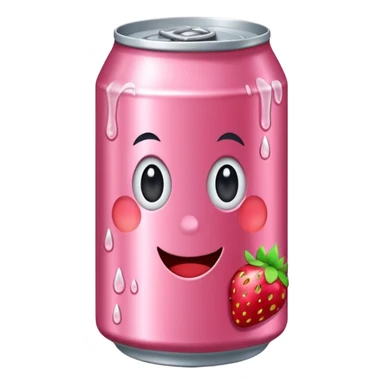strawberry soda can with cute stickers sticker