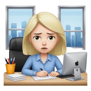 Cringe overworked worker sticker